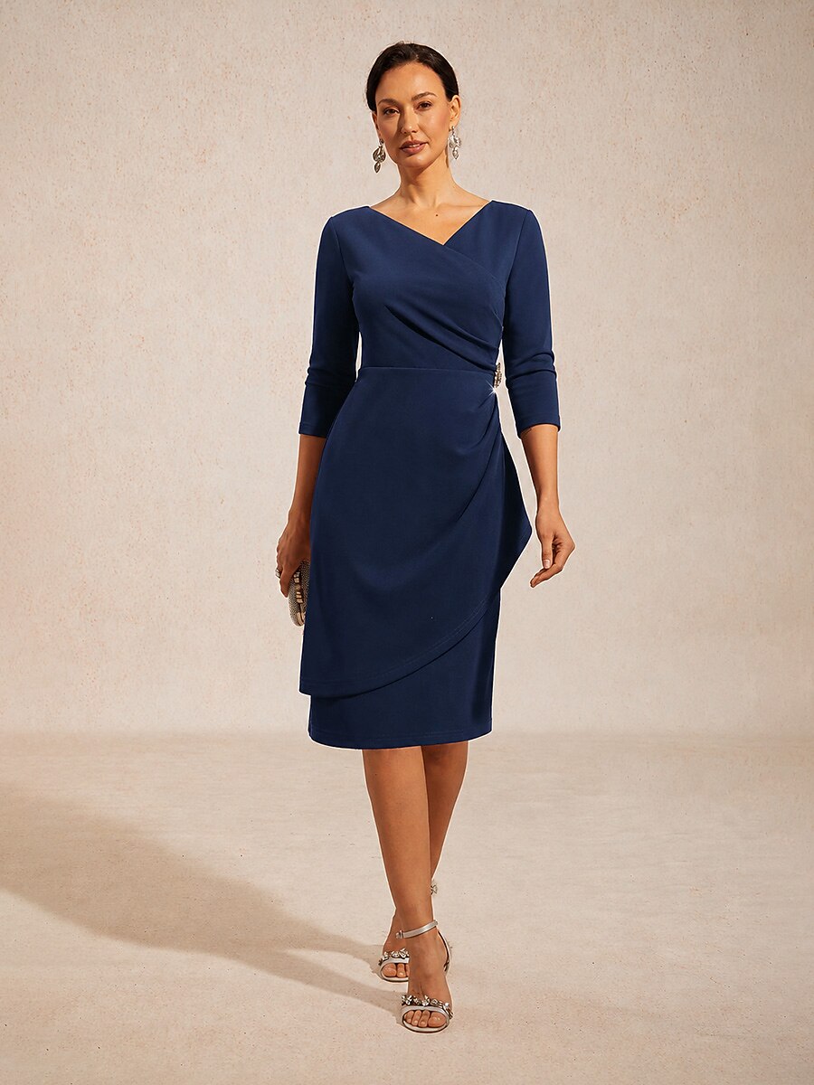 Sheath V-Neck Wrap Dress