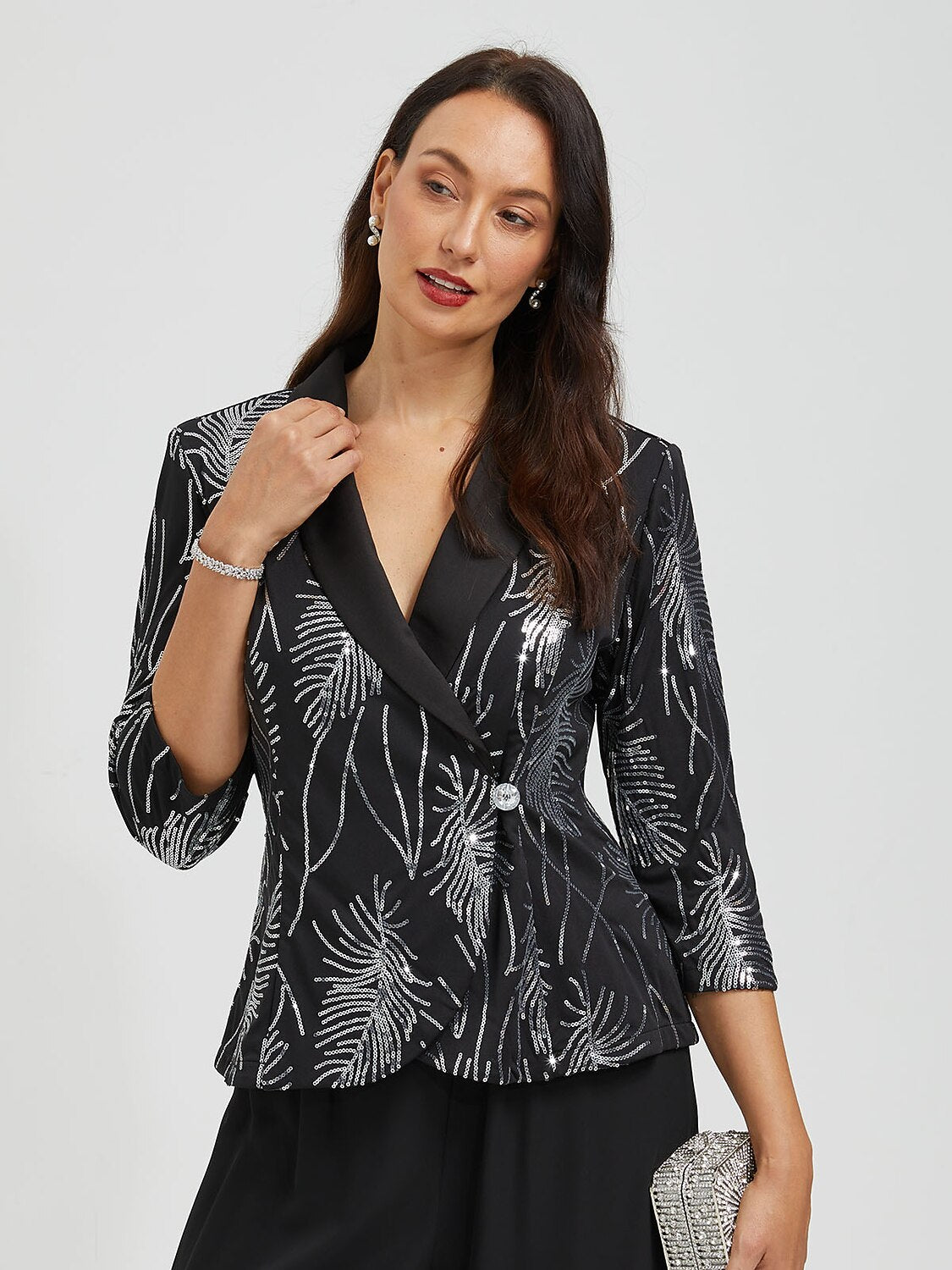 Sequins Feather Blazer