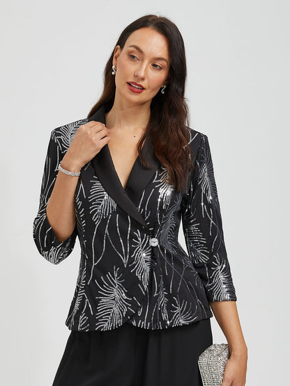 Sequins Feather Blazer