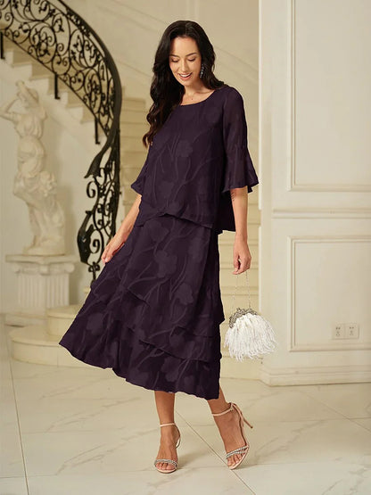 Floral Chiffon Midi Skirt