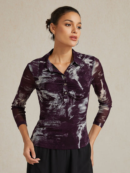 Abstract Long Sleeve Top