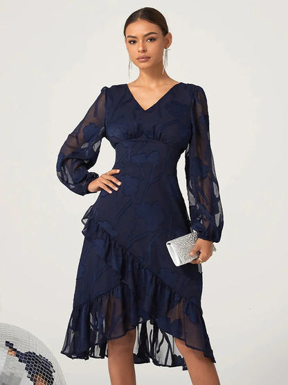 Ruffle Hem Smocked Dress