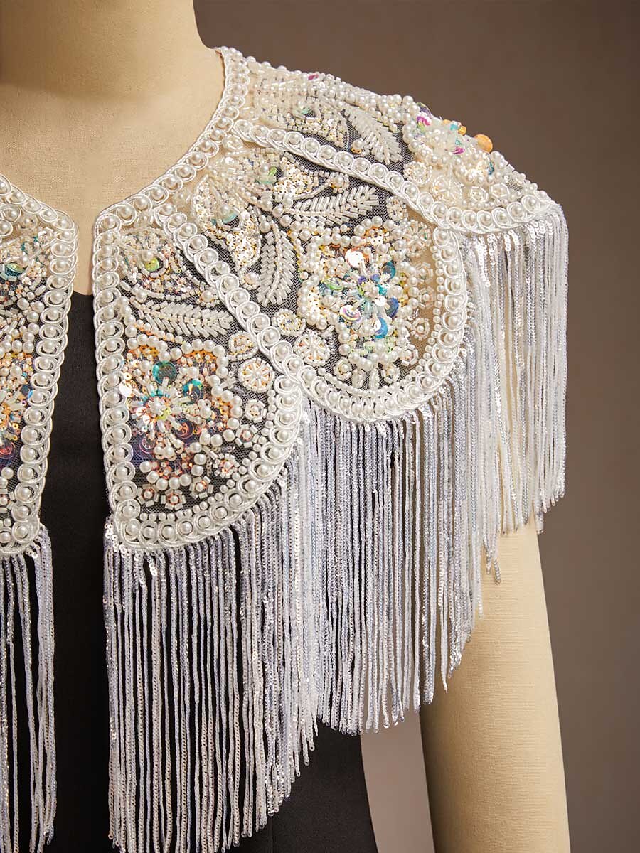 Vintage Beaded Tassel Shawl