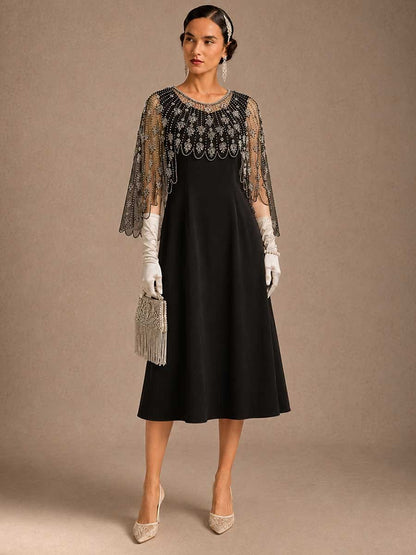 Vintage Beaded Mesh Shawl