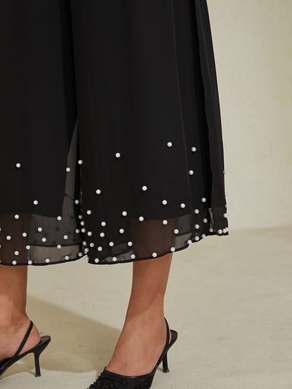 Cropped Pearl-embellished  Pants