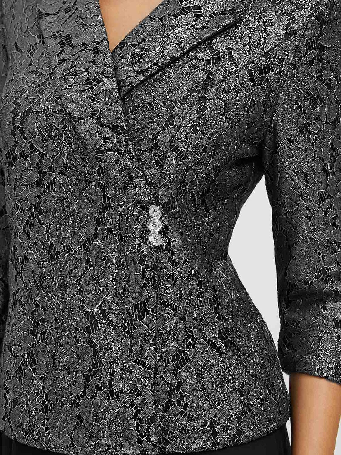 Lace Zipper Metallic Blouse