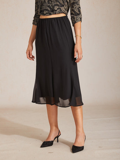 Mermaid Midi Chiffon Mid-Waist Skirts