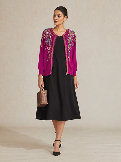 Floral Embroidered Cardigan