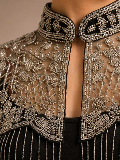 Vintage Beaded Fringe Shawl