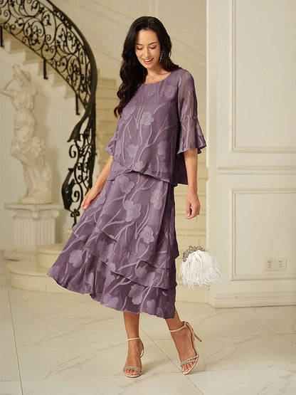 Floral Chiffon Midi Skirt