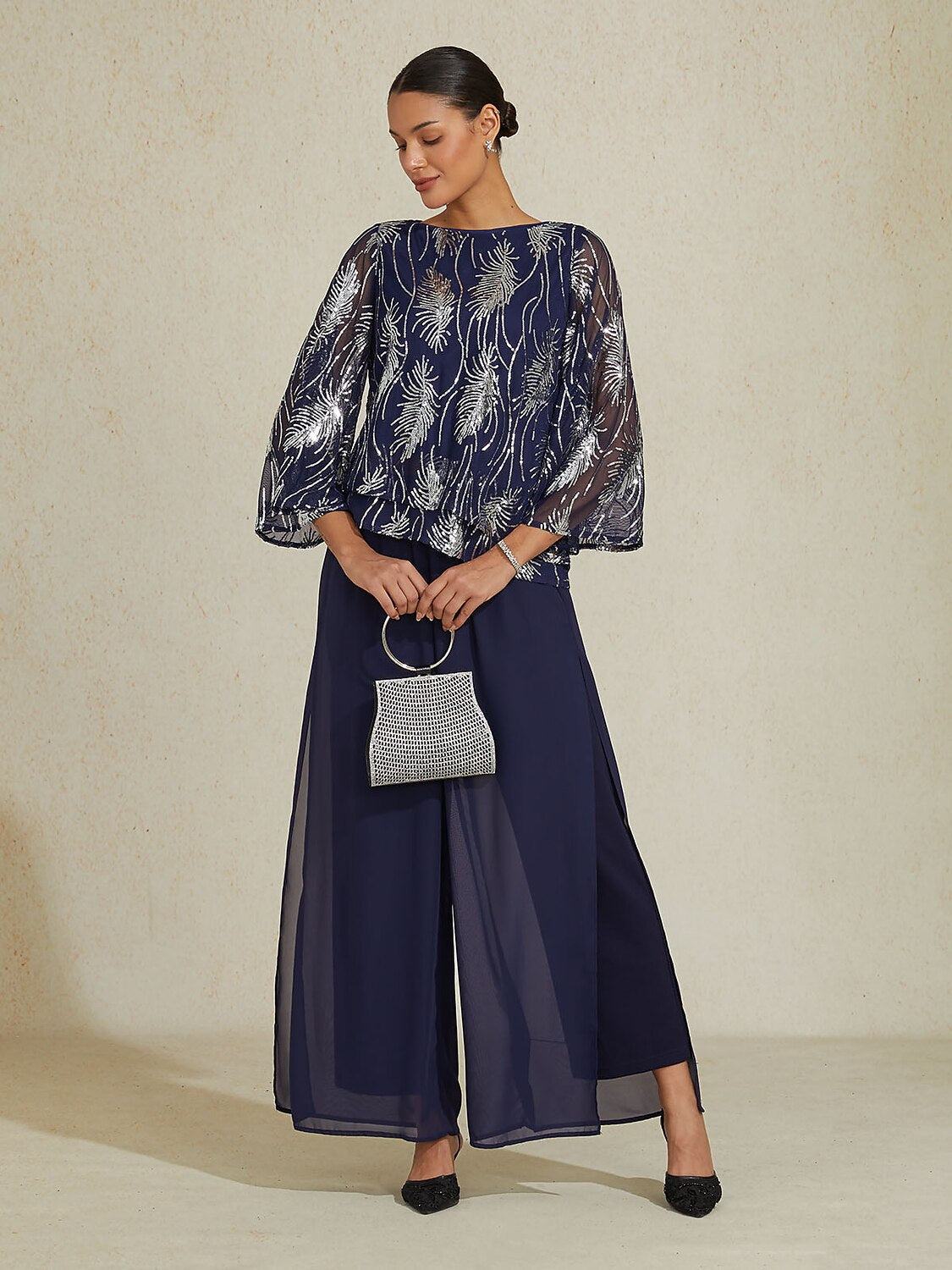 Sequins Feather Layered Blouses