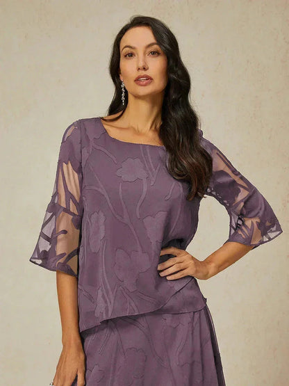 Elegante chiffon blouse met asymmetrische zoom