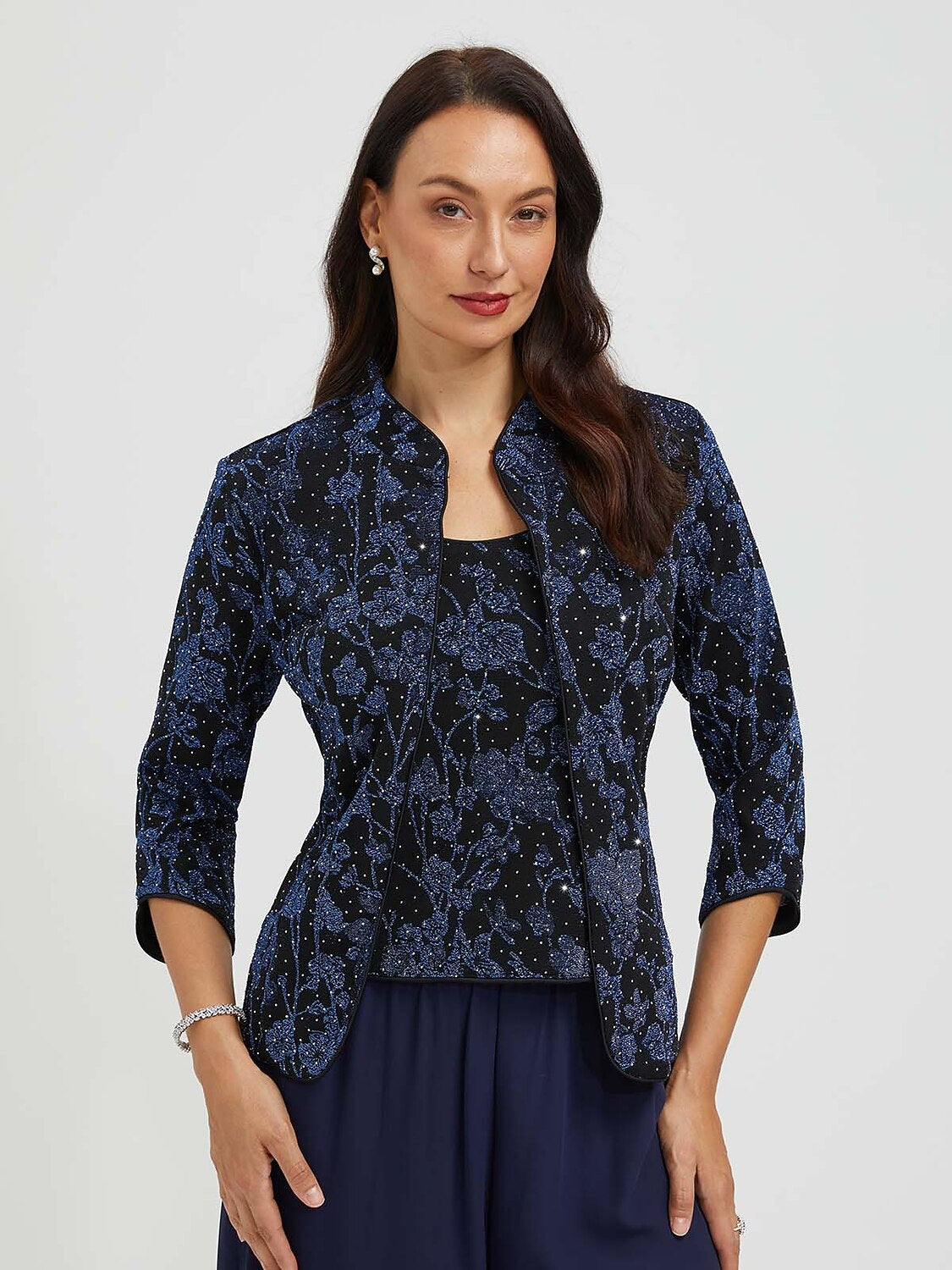 Rhinestone Jacquard Twinset