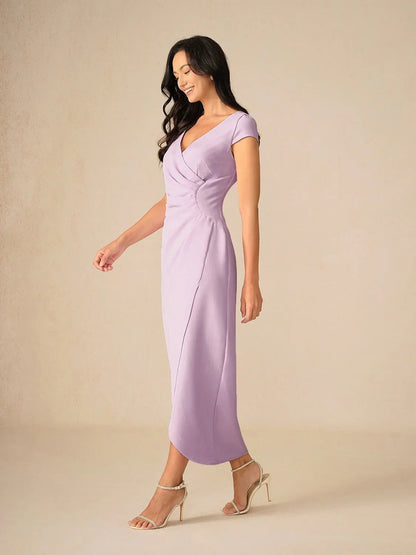 Elegant Lavender Wrap Dress