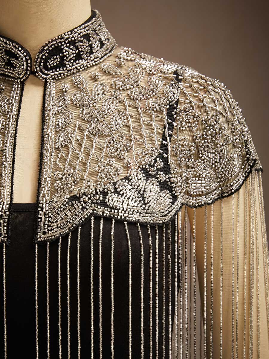 Vintage Beaded Fringe Shawl