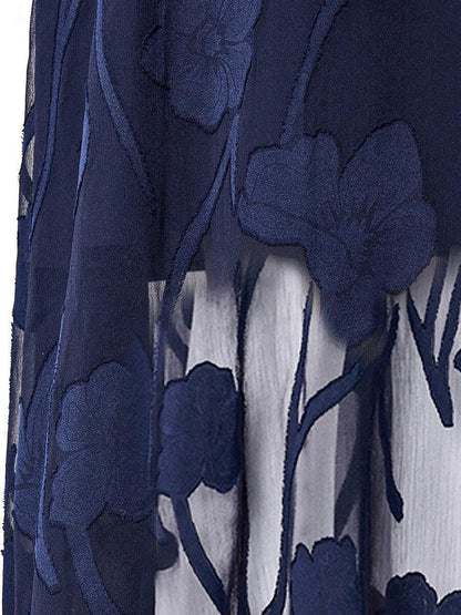 Ruffle Flutter Lace Midi Dress