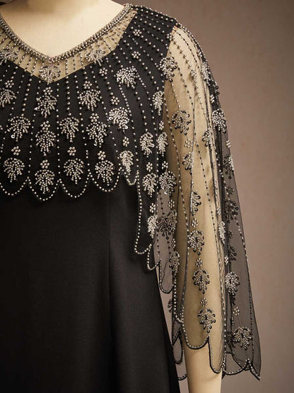 Vintage Beaded Mesh Shawl
