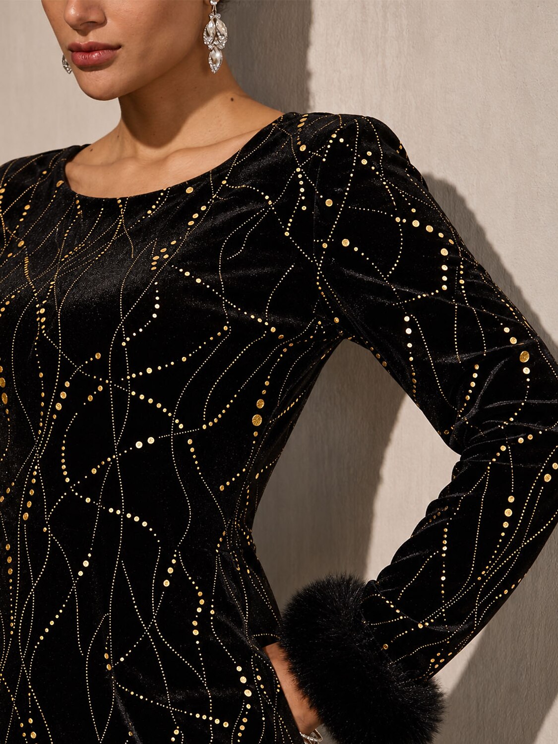 Pre-Order: Sequin Embellished Velvet Dress