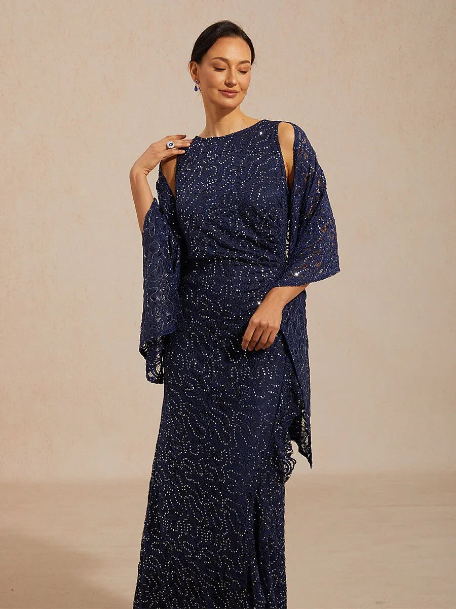 Sequin Lace Long Shawl Wrap
