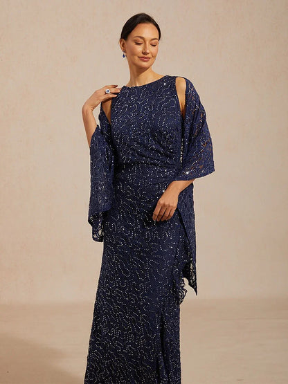 Sequin Lace Long Shawl Wrap