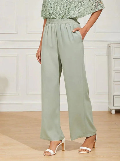 Weite Hose mit mittelhohem Bund und Taschen