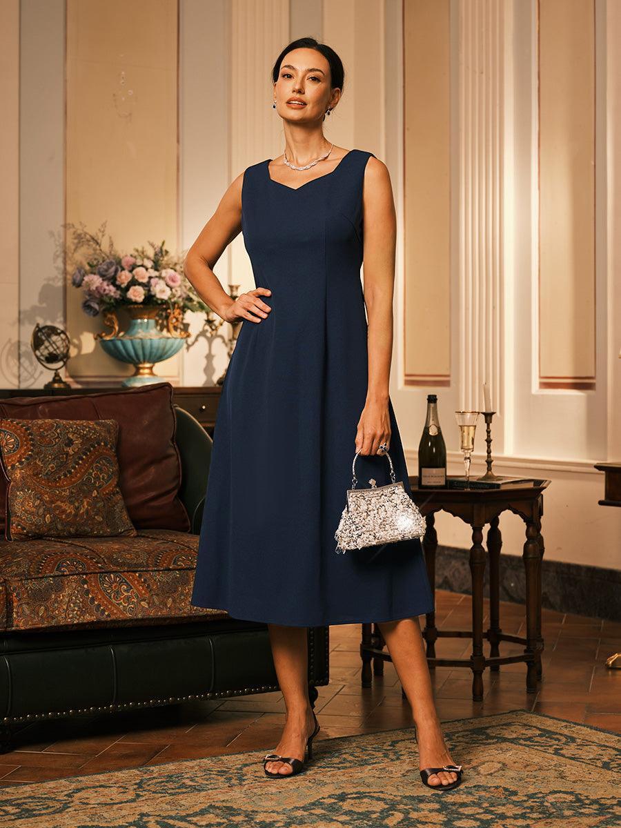 Robe fourreau mi-longue sans manches
