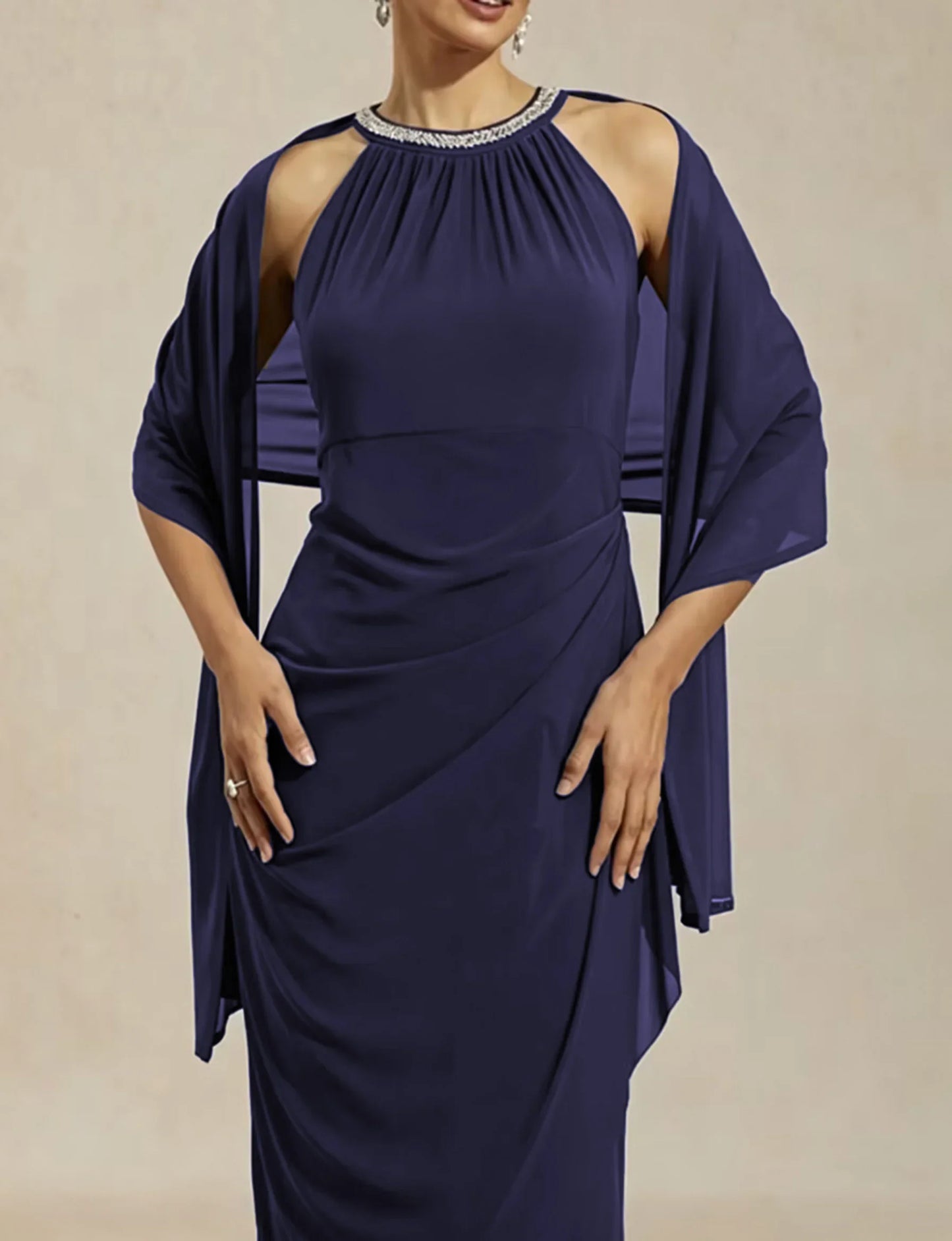Langer Schal aus Stretch-Mesh
