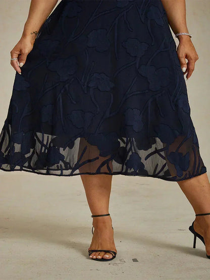 Rüschen Volant Spitze Maxikleid für Große Größen