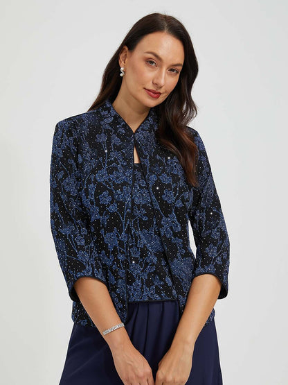 Rhinestone Jacquard Twinset
