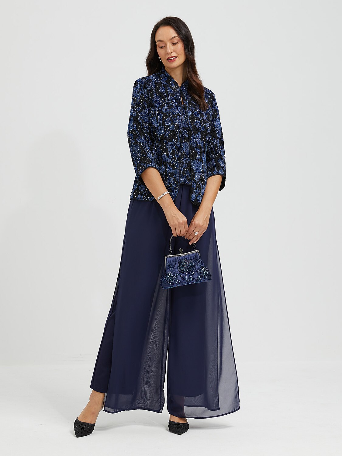 Rhinestone Jacquard Twinset