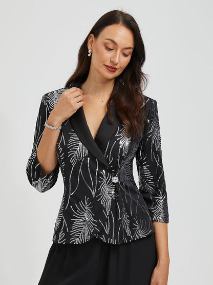 Sequins Feather Blazer
