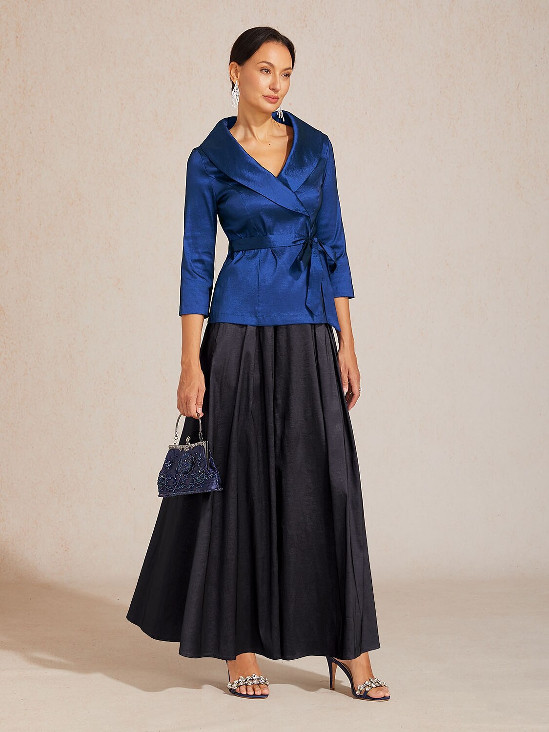 Stretch Taffeta Maxi Skirts