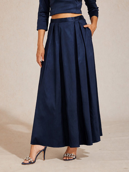 Stretch Taffeta Maxi Skirts