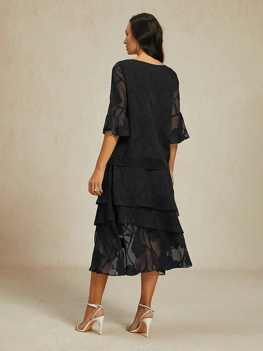 Floral Chiffon Midi Skirt