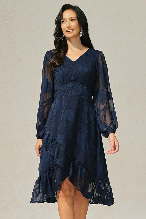 Ruffle Hem Smocked Dress