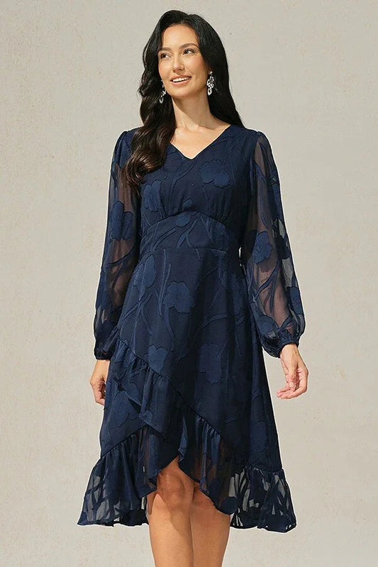 Ruffle Hem Smocked Dress