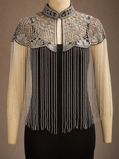 Vintage Beaded Fringe Shawl