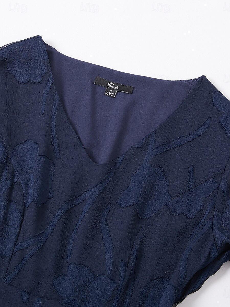 Robe Midi en Dentelle à Volants avec Poches