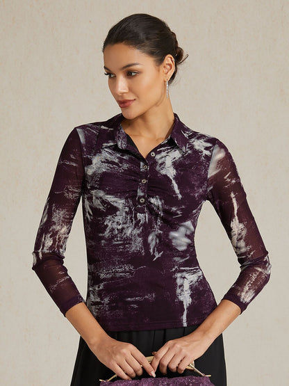 Abstract Long Sleeve Top