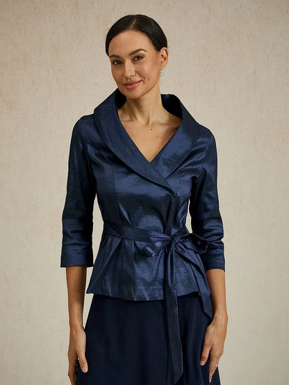 3/4 Sleeve Taffeta Blouse