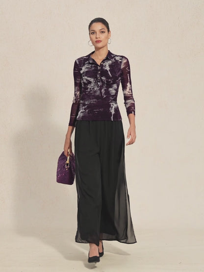 Abstract Long Sleeve Top