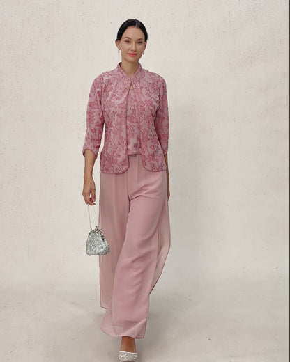 Completo twinset jacquard floreale