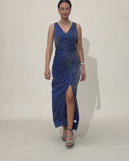 Metallic Sheath Maxi Dress