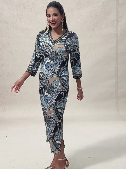 Paisley Print Maxi Dress