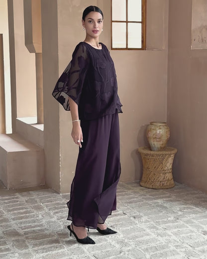 Sheer Floral Layered Chiffon Tops