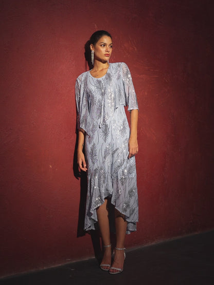 Vintage Sleeveless Sequin Maxi Dress
