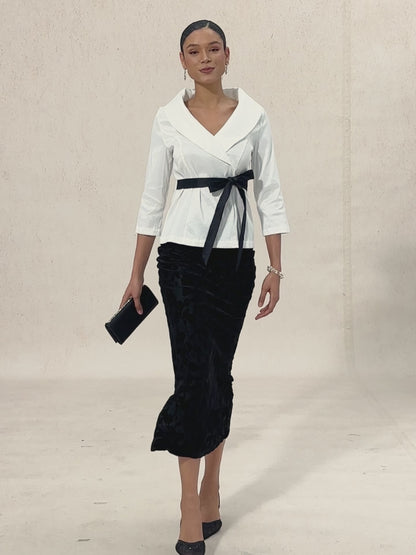 Langer geblümter Rock mit Fischschwanz