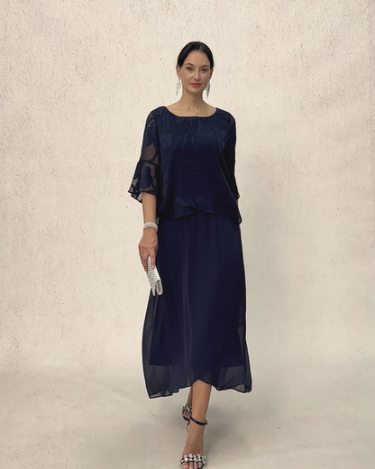 High-Low Overlay Chiffon Skirt with Lining
