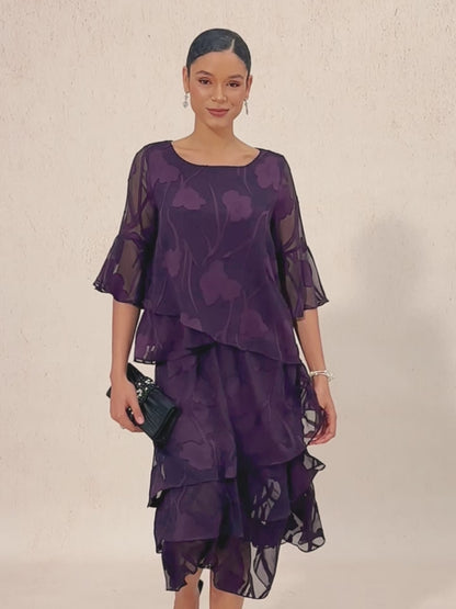 Floral Chiffon Midi Skirt