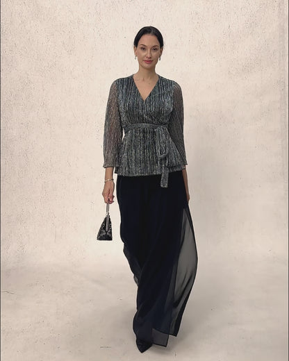Dressy Wrap Tie Front Tops